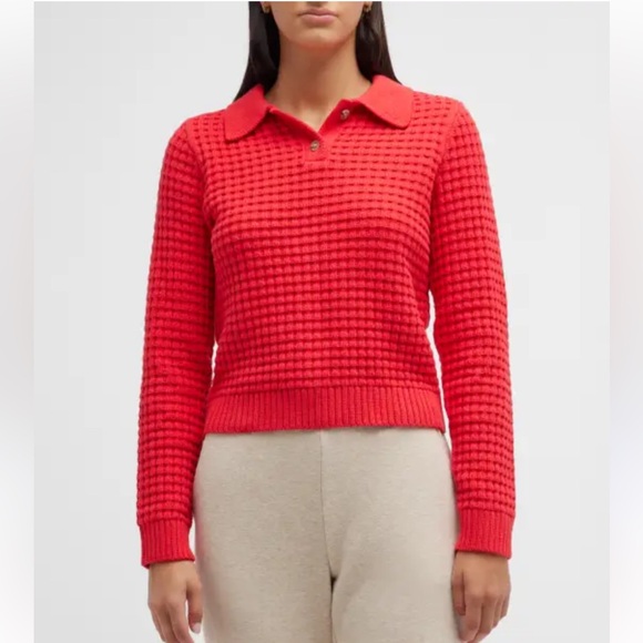Onia Sweaters - Onia Macro Waffle Sweater Polo Sz Lg